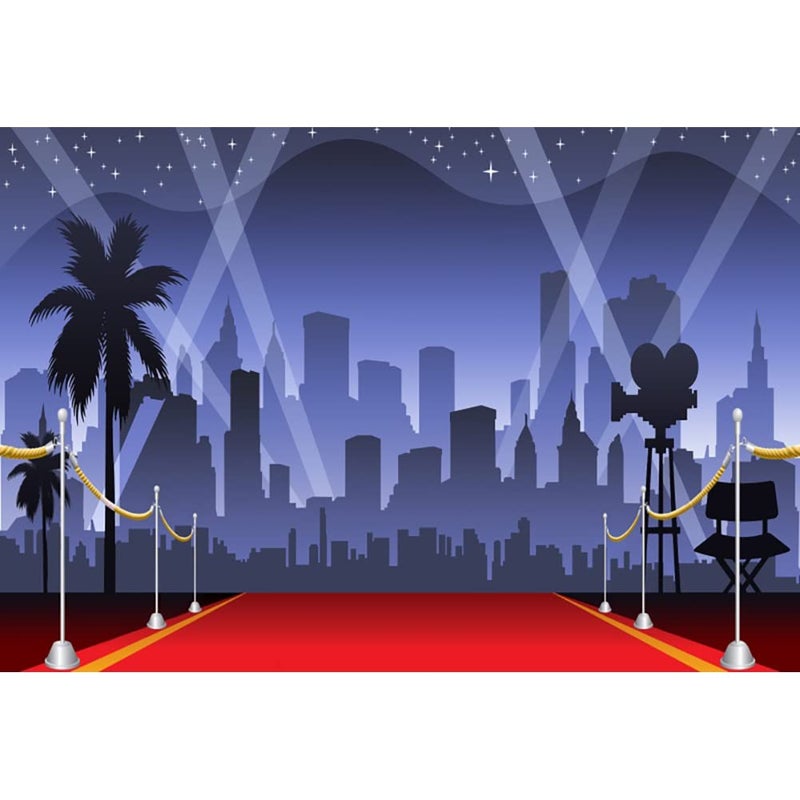 Yeele 10x6.5ft Red Carpet Backdrops for Photography Flash Stars Showing Time Background Party Decoration Banner Kids Baby Photo Booth Shoot Vinyl Studio Props - Image 1